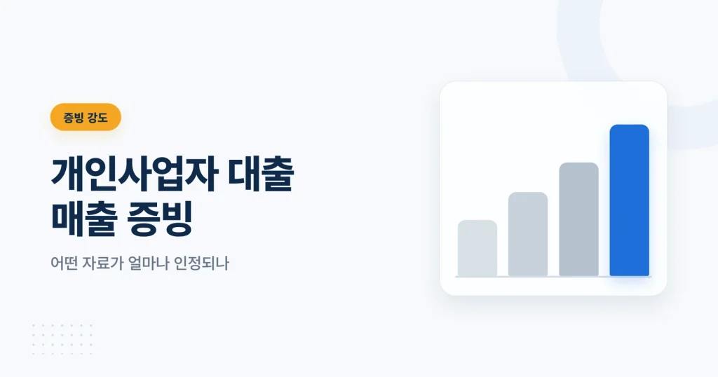 개인사업자 대출 매출 증빙 관련 안내 이미지